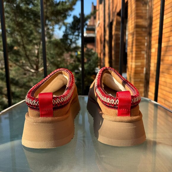 New UGG Tazz 2 Platform Slippers Chesnut Brown 8 - Picture 4 of 9